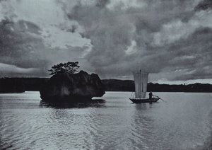 Aften på Indlandshavet (s/h foto) af Herbert Ponting