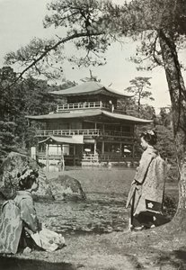 Kinkakuji Den Gyldne Pavillon, 1910. af Herbert Ponting