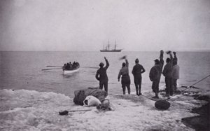 Efterladt i Victoria Land (s/h foto) af Herbert Ponting