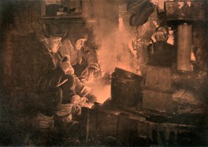Oates og Meares ved spækkomfuret i staldene, 1911, 1913 af Herbert Ponting