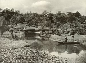 Ha-Kei-Tei kro og have ved Hikone, 1910. af Herbert Ponting