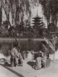 Kobukuji-pagoden (s/h-billede) af Herbert Ponting