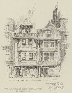 To gamle huse i Fleet Street, ved at blive revet ned