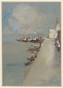 Udsigt over Venedig med Giudecca-kanalen af Hercules Brabazon Brabazon