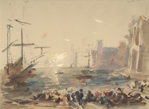 Seascape recto, ubeskrivelig skitse, 1840-1906. af Hercules Brabazon Brabazon
