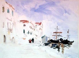 Skibe fortøjet nær Redentore, Venedig af Hercules Brabazon Brabazon