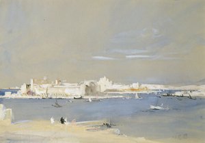 The Harbour, Valletta, Malta (wc & kropsfarve på tonet papir)