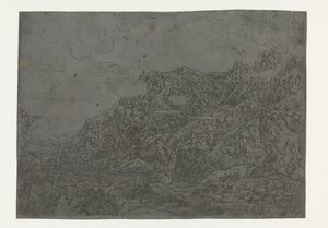 Klippelandskab med lave skyer Rocky Valley med lave skyer af Hercules Segers