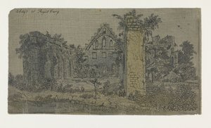 Ruinerne af klosteret Rijnsburg, lille udgave Ruinerne af klosteret Rijnsburg fra syd: Lille udgave af Hercules Segers