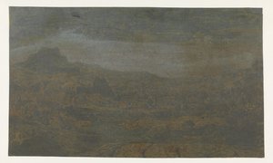 Dal med en flod og en by med fire tårne af Hercules Segers