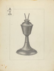 Camphen lampe af Herman Bader