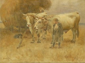Skitse til The Harvesters, 1907. af Herman Hartwich