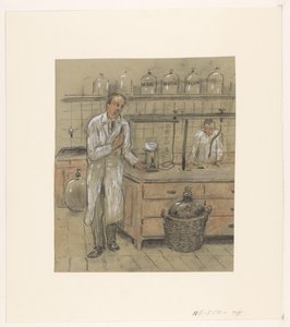 To mænd i et laboratorium af Herman Heijenbrock (possibly)