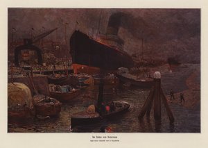 I havnen i Rotterdam (farvelitografi) af Herman Heijenbrock