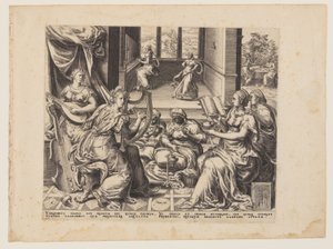 Lignelsen om de kloge og de tåbelige jomfruer: De kloge jomfruer af Herman Jansz. Muller