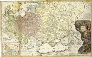 Kort over Muscovy af Herman Moll