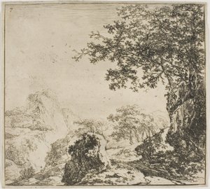 Mountainous Landscape with a Road, fra serien Set of Landscapes
