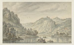 Rhinen ved Drachenfels af Herman Saftleven