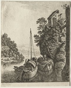 To både fortøjet under en klippe, 1667.