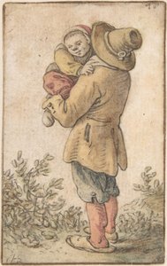 Bonde med barn, 1600-tallet.