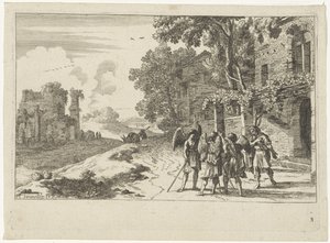 Abraham modtager de tre engle Gamle Testamente afbildninger (serietitel) af Herman van Swanevelt