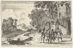 Abraham modtager de tre engle Det gamle testamente afbildninger (serietitel) af Herman van Swanevelt