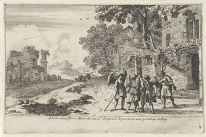 Abraham modtager de tre engle Gamle Testamente afbildninger (serietitel) af Herman van Swanevelt