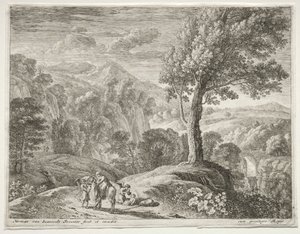Det store træ og kaskaden, ca. 1652-1654. af Herman van Swanevelt