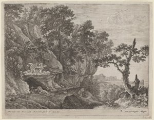 Den angrende Magdalene i et Landskab af Herman van Swanevelt