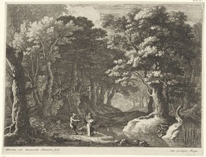 Sankt Antonius den Stores fristelse Landskaber med angrende hellige (serietitel) af Herman van Swanevelt