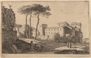 Udsigt over kirken "Quattro Santi Coronati" af Herman van Swanevelt
