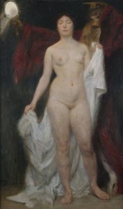Kvindelig nøgen med døden som vanitas-allegori