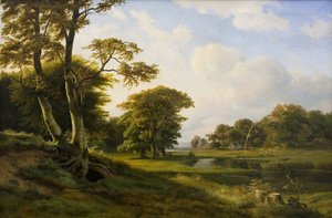 Skovlandskab ved Hellebæk. Efterår af Hermann Carmiencke