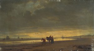 Hollandsk havkyst ved lavvande af Hermann Mevius