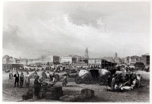 Am Kai Levee i New Orleans, ca. 1840 (bW-foto) af Hermann Meyer