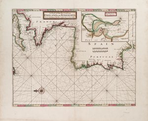 Et kort over havkysten fra England til Stræderne