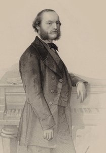 Portræt af pianisten og komponisten Désiré Magnus 1828-1884. af Hermann Raunheim