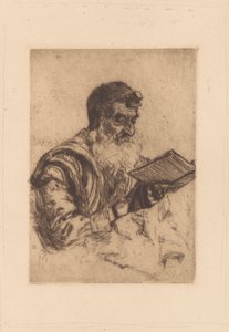 Bedende jødisk mand af Hermann Struck (signed by artist)