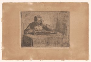 Jødisk mand læser af Hermann Struck (signed by artist)