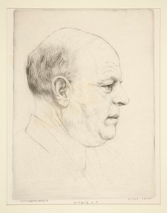 H. N. Bialik (portræt af hoved i profil) af Hermann Struck