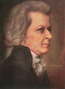 Wolfgang Amadeus Mozart (1756-91) pub. 1904 (farve litho) af Hermann Torggler
