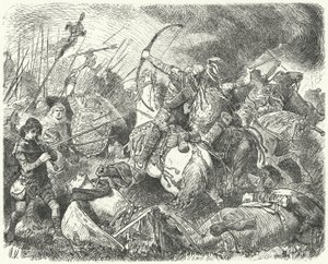 En hunnerhær slog tilbage på slagmarken af Hermann Vogel