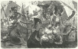 Catherine Cornaro sejler fra Venedig for at blive dronning af Cypern, 1472 af Hermann Vogel