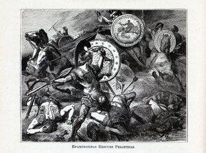 Epaminondas redder Pelopidas, 1882 af Hermann Vogel