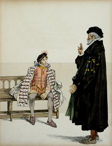 Henri IV (1553-1610) før sin professor La Gaucherie. Illustration af Hermann Vogel (1856-1918) i "" Henri IV"" af Hermann Vogel