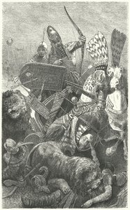 Ramses den Store i slaget ved Kadesj, 1274 f.Kr af Hermann Vogel