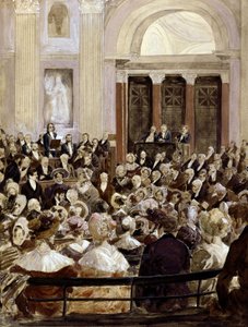 Modtagelse af Victor Hugo på Academie Francaise, Paris, 3. juni 1841 (wc på papir) af Hermann Vogel