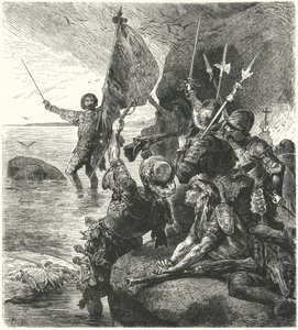 Vasco Nunez de Balboa gør krav på Stillehavet for Spanien, 1513 af Hermann Vogel