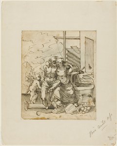 Venus i Vulcans smedje (recto); Geometri (verso) af Hermann Weyer