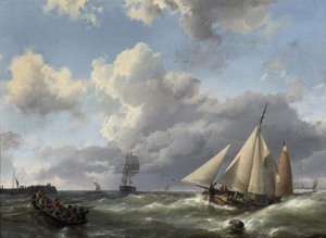 På vej mod havnen af Hermanus Koekkoek
